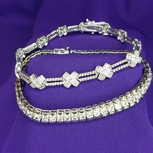 2 women's tennis bracelets for 1 great price